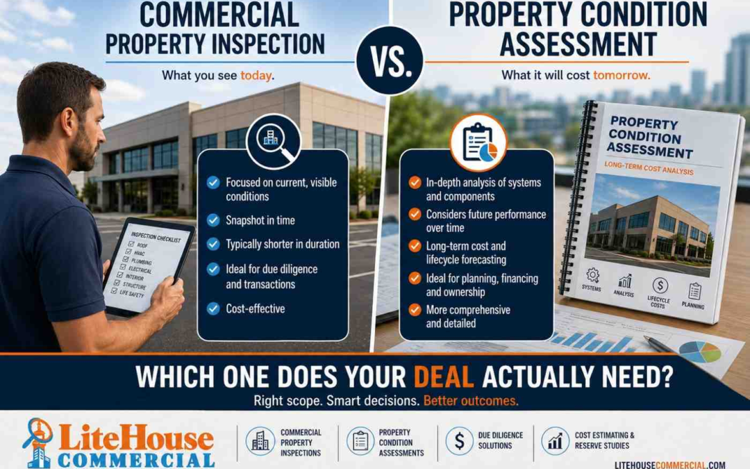 Commercial Property Inspection vs Property Condition Assessment: Which One Does Your Deal Actually Need?